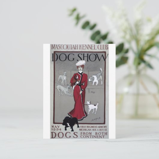 ヴィンテージドッグショーマスクタケネルクラブはがき ポストカード (スタンド正面)