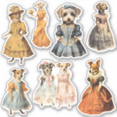 ヴィンテージドッグズインドレスアンティークジャンクジャーナルキット シール (正面)