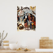 ヴィンテージドッグズサーカスイラストレーションアートオールドアンティーク ポスター (キッチン)