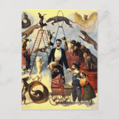 ヴィンテージドッグズサーカスイラストレーションアートオールドアンティーク ポストカード (正面)