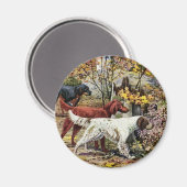 ヴィンテージドッグセッタートリオ マグネット (正面/裏面)