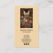 ヴィンテージドッグトリマーフランスのブルドッグパピー 名刺 (裏面)