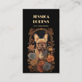 ヴィンテージドッグトリマーフランスのブルドッグパピー 名刺 (正面)