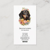 ヴィンテージドッグトリマーペットダッシュンドパピー 名刺 (裏面)