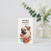 ヴィンテージドッグトリマーペットパグモップパピー 名刺 (スタンド正面)