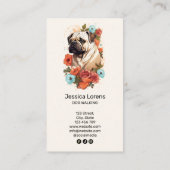 ヴィンテージドッグトリマーペットパグモップパピー 名刺 (裏面)