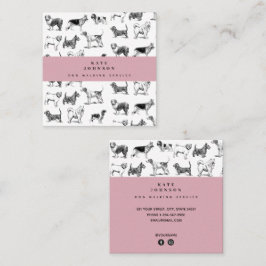 ヴィンテージドッグドッグウォーカーグルーミング スクエア名刺