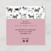 ヴィンテージドッグドッグウォーカーグルーミング スクエア名刺 (裏面)