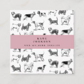 ヴィンテージドッグドッグウォーカーグルーミング スクエア名刺 (正面)