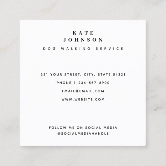 ヴィンテージドッグドッグトリマーアポイントメントカード スクエア名刺 (裏面)