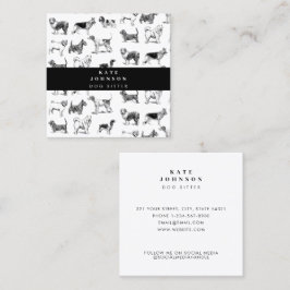 ヴィンテージドッグドッグトリマーペットスパサロン スクエア名刺