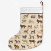 ヴィンテージドッグブリードスケッチカスタムパターン（の模様が）ある スモールクリスマスストッキング (裏面)