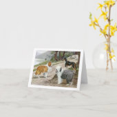 ヴィンテージドッグTrioノートカード カード (黄色い花)