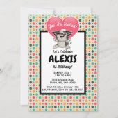 ヴィンテージドットピギー誕生日パーティフォト招待状 招待状 (正面)