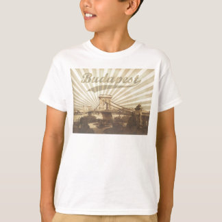 ヴィンテージドナウ河畔の鎖橋 ブダペスト Tシャツ