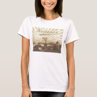 ヴィンテージドナウ河畔の鎖橋 ブダペスト Tシャツ