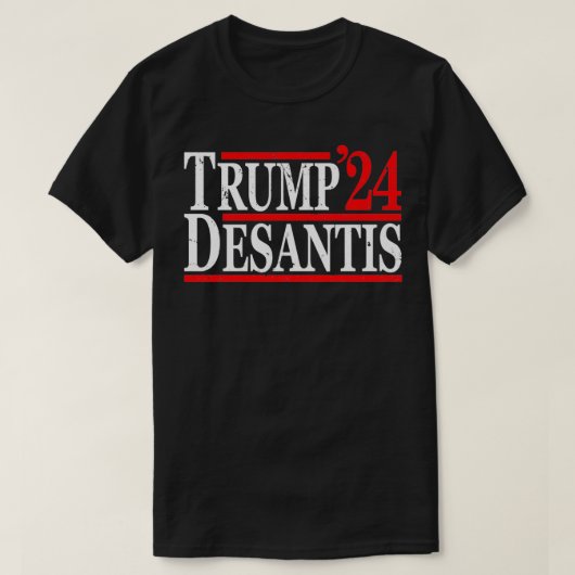 ヴィンテージドナルドトランプRon DeSantis 2024 Tシャツ (デザイン正面)
