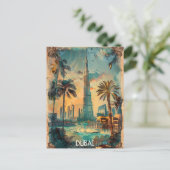 ヴィンテージドバイ統一されたアラブ首長国連邦ブルジュハリファ ポストカード (スタンド正面)