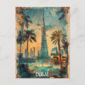 ヴィンテージドバイ統一されたアラブ首長国連邦ブルジュハリファ ポストカード (正面)