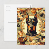 ヴィンテージドバーマンイラストレーション ポストカード (正面/裏面)