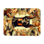 ヴィンテージドバーマンイラストレーション マグネット (横)