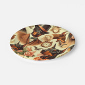 ヴィンテージドバーマンシームレスイラストレーション ペーパープレート (アングル)