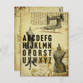 ヴィンテージドフランスのレス型枠裁縫機はがき ポストカード (正面/裏面)