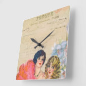 ヴィンテージドフランスフークエレデエレガントィース スクエア壁時計 (傾斜)