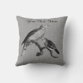 ヴィンテージドブズバードアートパーソナライズされた クッション (裏面)