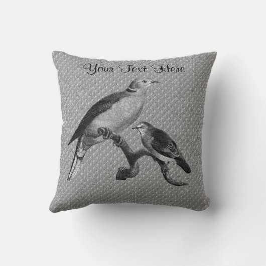 ヴィンテージドブズバードアートパーソナライズされた クッション (裏面)