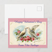 ヴィンテージドブバレンタインズデイホリデーハガキ シーズンポストカード (正面/裏面)