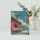 ヴィンテージドミニカ共和国トラベルアート ポストカード (スタンド正面)