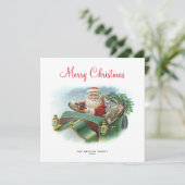 ヴィンテージドライビングカーサンタノンフォトホリデーカード (スタンド正面)