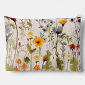 ヴィンテージドライフラワーパターンフェミニンモノグラムの アクセサリーポーチ (裏面)