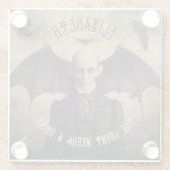 ヴィンテージドラキュラとこうもりハロウィーン ガラスコースター (裏面)