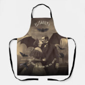 ヴィンテージドラキュラアキスをするビューティフルレディーハロウィーン エプロン (正面)