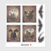 ヴィンテージドラキュラゴシックレトロハローウィンパーティ シール (シート)