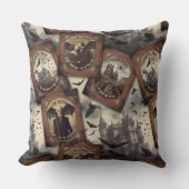 ヴィンテージドラキュラゴシックヴァンパイアハロウィーン クッション (正面)