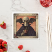 ヴィンテージドラキュラハロウィンナプキンズ不気味ディナー スタンダードカクテルナプキン (インサイチュ)