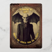 ヴィンテージドラキュラハローウィンパーティ金ゴールド 箔シーズンカード (正面)