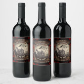 ヴィンテージドラキュラヴァンパイアハローウィンパーティの恩恵 ワインラベル (ボトル)