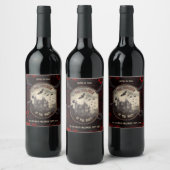 ヴィンテージドラキュラ城大人幽霊のよく出るハロウィーン ワインラベル (ボトル)