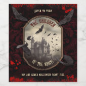 ヴィンテージドラキュラ城大人幽霊のよく出るハロウィーン ワインラベル (シングルラベル)