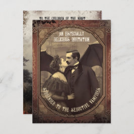 ヴィンテージドラクキスをするラガールハロウィーン招待状 ポストカード