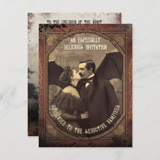 ヴィンテージドラクキスをするラガールハロウィーン招待状 ポストカード (正面/裏面)