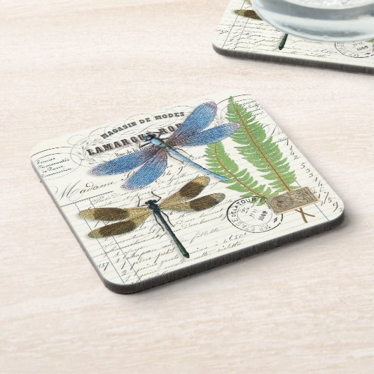 ヴィンテージドラグオンリーフランスのズ&ドキュメントコースターセット コースター (左側)