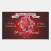 ヴィンテージドラゴンがハロウィーンボトルのシールを吸う 長方形シール (正面)