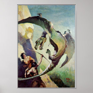 ヴィンテージドラゴンカバーアートby J. Allen St. John ポスター