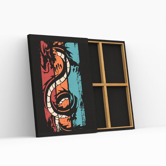 ヴィンテージドラゴンシルエット ポスター