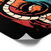 ヴィンテージドラゴンシルエット ポスター (角)